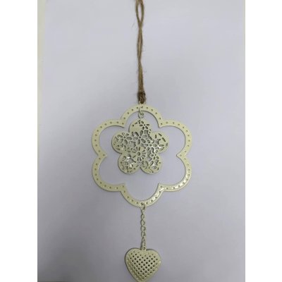 COLG MET DOBLE FLOR BEIGE 28 CM