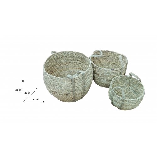 CANASTO X3 BOMBE C/MAN. 35 x 28 x 27 CM