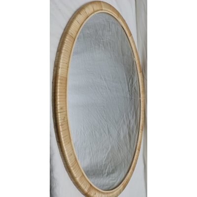 ESPEJO OVAL RATTAN 70X52 CM
