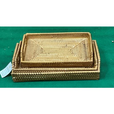 BANDEJA X3 RATTAN 8X45X35 CM