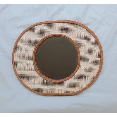 ESPEJO OVAL RATTAN 51X41 CM/CENT 25